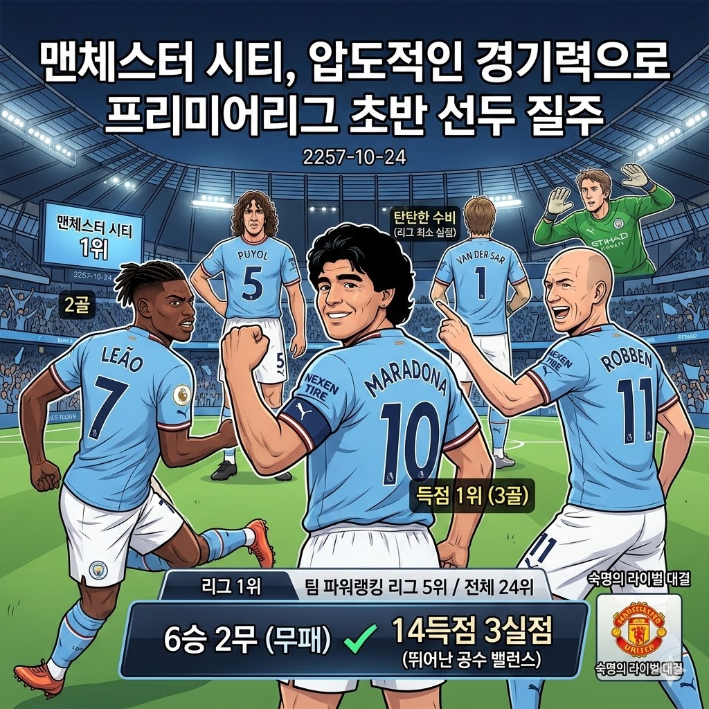 맨시티, `무패 질주` EPL 초반 판도 흔든다